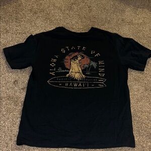 Pacific creations Hawaii Maui Black Graphic T-Shirt - Aloha State of Mind EUC